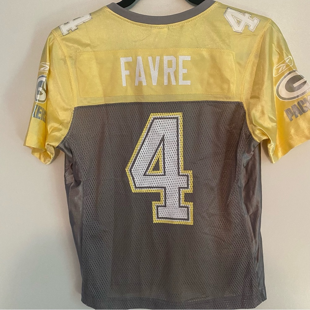 Woman’s Reebok NFL Green Bay Packers Brett Favre Small Canola Sparkled Jersey